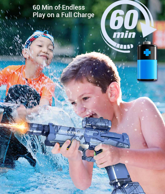 Electric Water Gun Fast Mode Ice Explosion Pistol Water Gun Firelight Water Gun Swimming Playing Game Tool Children's Water Grab