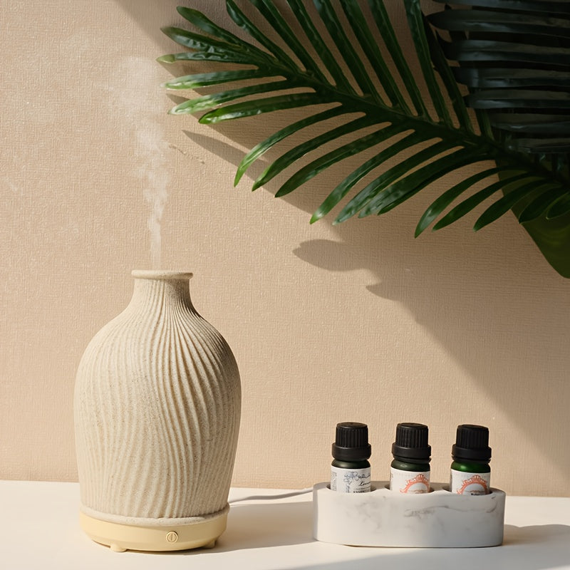 Handmade resin cover, Soundwave technology aroma diffuser, Aroma humidifier, Soundwave technology humidifier, Compatible with essential oil, Auto Shut-Off, Easy-to-Use, USB-Powered, Suitable for various room types.