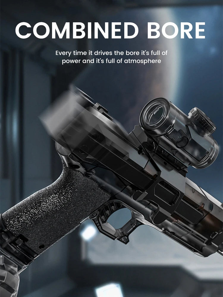 Electric Water Gun Fast Mode Ice Explosion Pistol Water Gun Firelight Water Gun Swimming Playing Game Tool Children's Water Grab