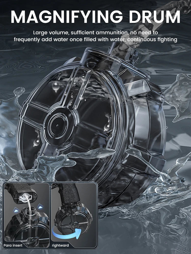 Electric Water Gun Fast Mode Ice Explosion Pistol Water Gun Firelight Water Gun Swimming Playing Game Tool Children's Water Grab