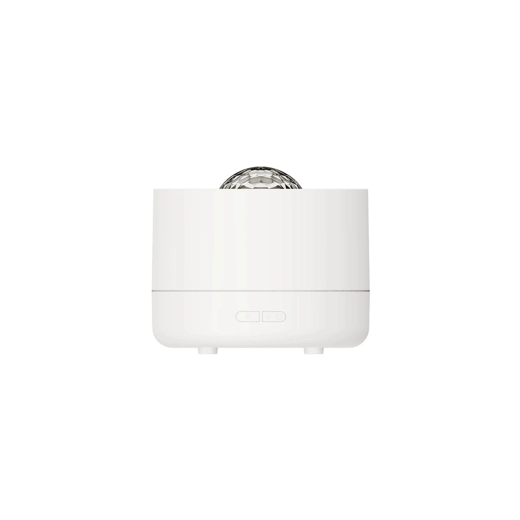 4 in 1 Air Humidifier with Starry Projector Aromatherapy Diffuser & Flame Effect, USB Rotate Projection Light Mist Maker Fogger