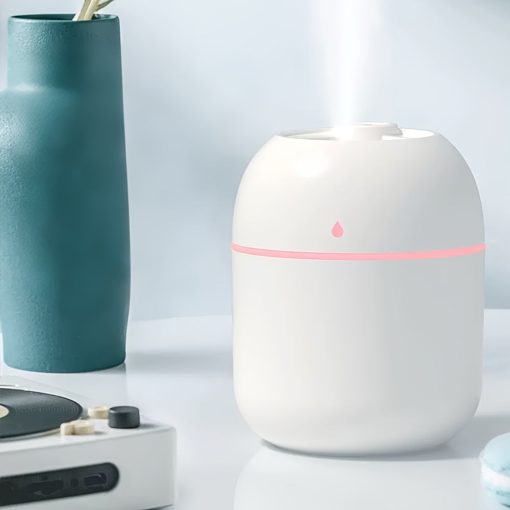 Compact & Practical Humidifier and Essential Oil Diffuser - 220ml Capacity, Portable Design, No Hassle Humidification, USB Powered, Pre-Filtered, Warm Mist, Ideal for Various Room Types, Humidifier for Home Use, Sleek Cylindr