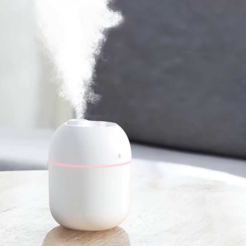 Compact & Practical Humidifier and Essential Oil Diffuser - 220ml Capacity, Portable Design, No Hassle Humidification, USB Powered, Pre-Filtered, Warm Mist, Ideal for Various Room Types, Humidifier for Home Use, Sleek Cylindr