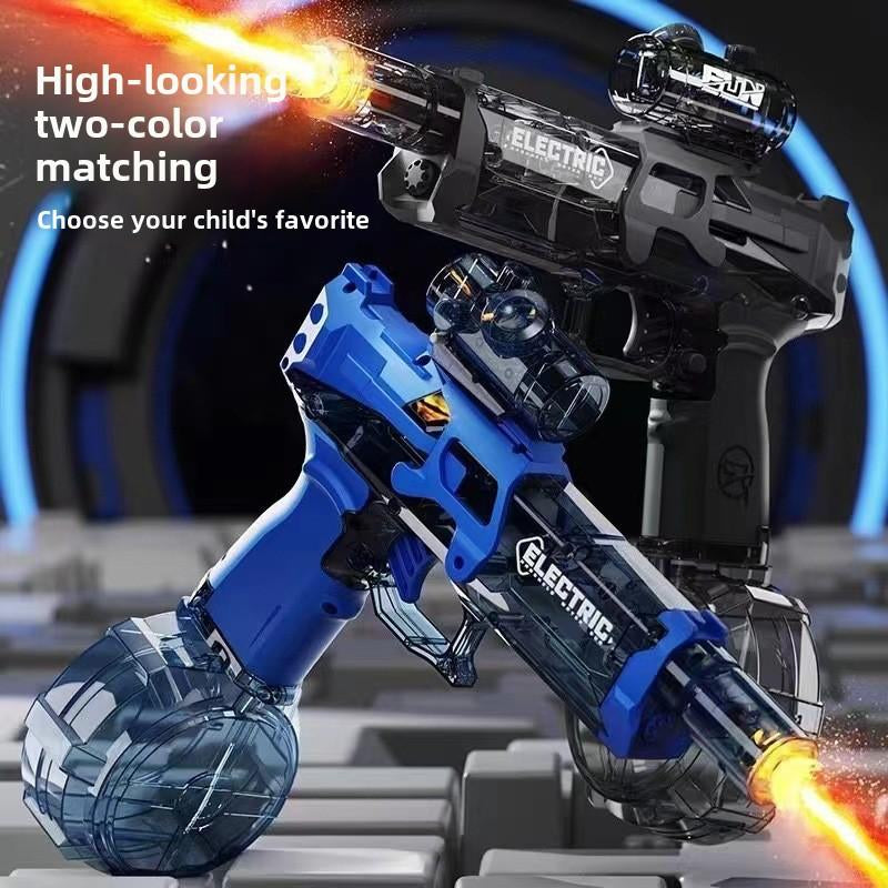 LED Light-Up Water Gun, High-Capacity Electric Squirt Water Gun with Luminous Flame Effect, Battery-Powered Outdoor Beach Battle Toy for Boys and Girls, Ideal Birthday Gift, Summer Outdoor Activities, Squirt Gun, Durable Plastic, Water Gun for Kids