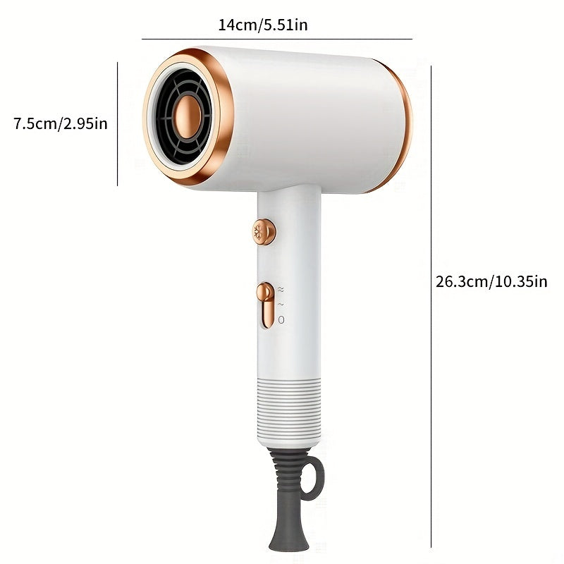 Ionic Hair Dryer with Diffuser, 2 Speeds, 3 & Cooling Buttons, for Straight & Curly Hair, 1600W, US Plug, Brushed Motor, Ideal for Home, Travel & Salon Use, Portable Electric Hair Drye, Home Hair Care, Professional Styling To