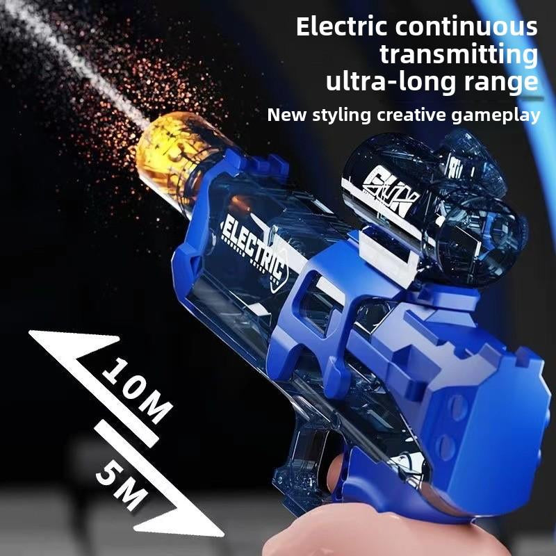 LED Light-Up Water Gun, High-Capacity Electric Squirt Water Gun with Luminous Flame Effect, Battery-Powered Outdoor Beach Battle Toy for Boys and Girls, Ideal Birthday Gift, Summer Outdoor Activities, Squirt Gun, Durable Plastic, Water Gun for Kids